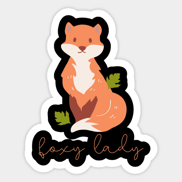 Fox Lovers Gift Foxy Lady Sticker by nathalieaynie